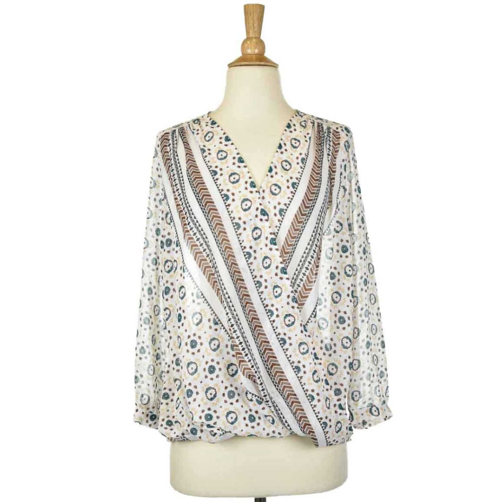 Fun2fun White Patterned Blouse - image 1
